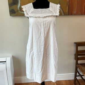 Madewell Boho Shift Dress with Crochet Square Neck Size 4
